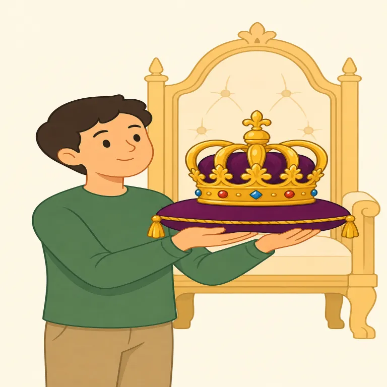 monarchist（君主主義者・名詞）の覚え方イラスト — まず monarchy（君主制）を知っていると楽です