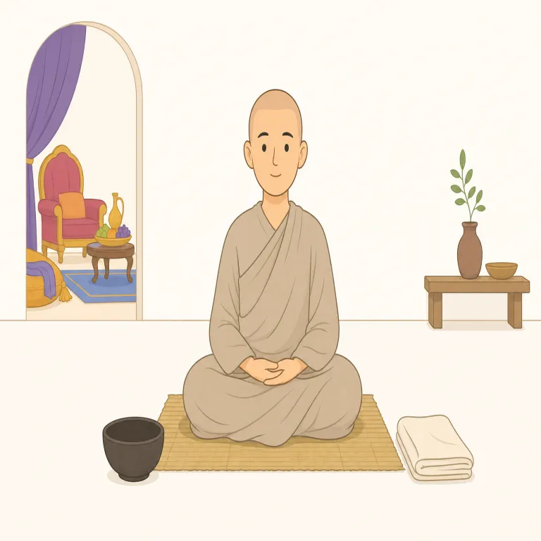 monastic（禁欲的な・adjective）の覚え方イラスト