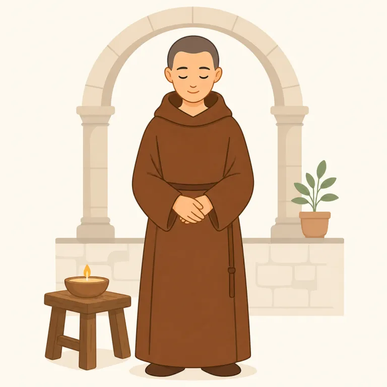 monastic（修道士の・adjective）の覚え方イラスト