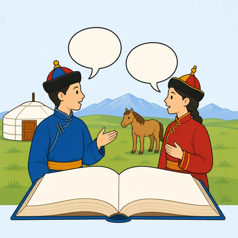 mongolian（モンゴル語・noun）の覚え方イラスト