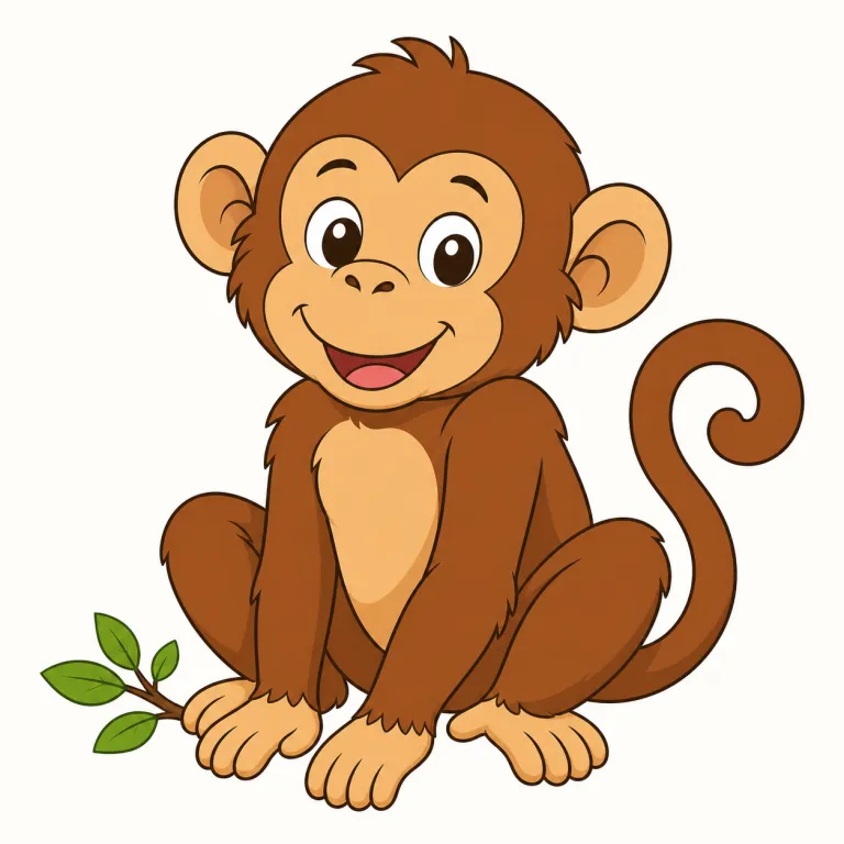 monkey（猿・名詞）の覚え方イラスト — monkey は動物名の基本語として覚えるだけでなく、「まねる・ちょこまか動く」イメージを一緒に持つと定着しやすい