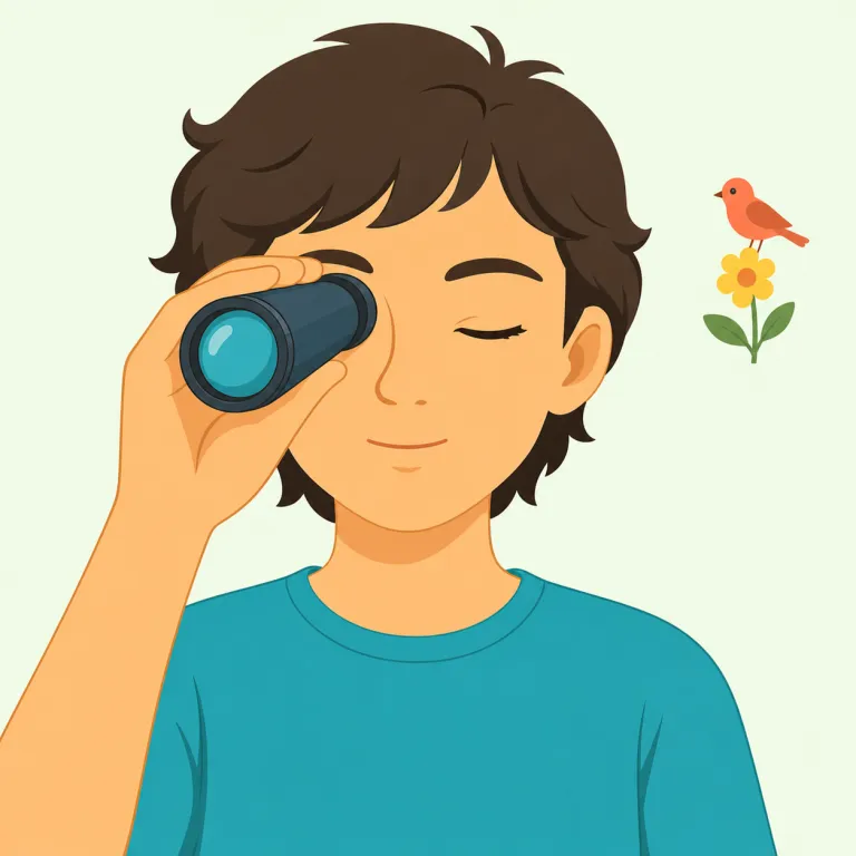 monocular（単眼・形容詞）の覚え方イラスト — mono- が付く語は monologue, monotone, monorail など「1つ・単独」の感覚を持つものが多いと押さえると入りやすい