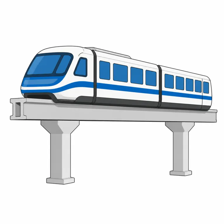monorail（モノレール・noun）の覚え方イラスト
