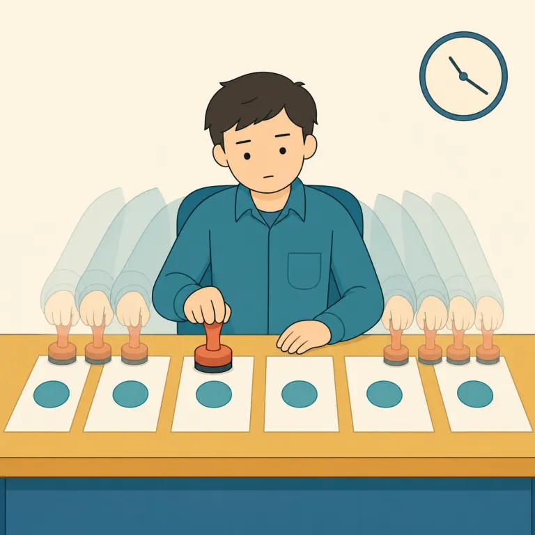 monotonously（単調に・副詞）の覚え方イラスト — mono-「一つ」と tone「調子、音」のつながりを意識し、「一つの調子のまま」と覚えると定着しやすい