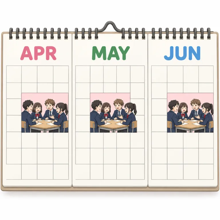 monthly（毎月・adverb）の覚え方イラスト
