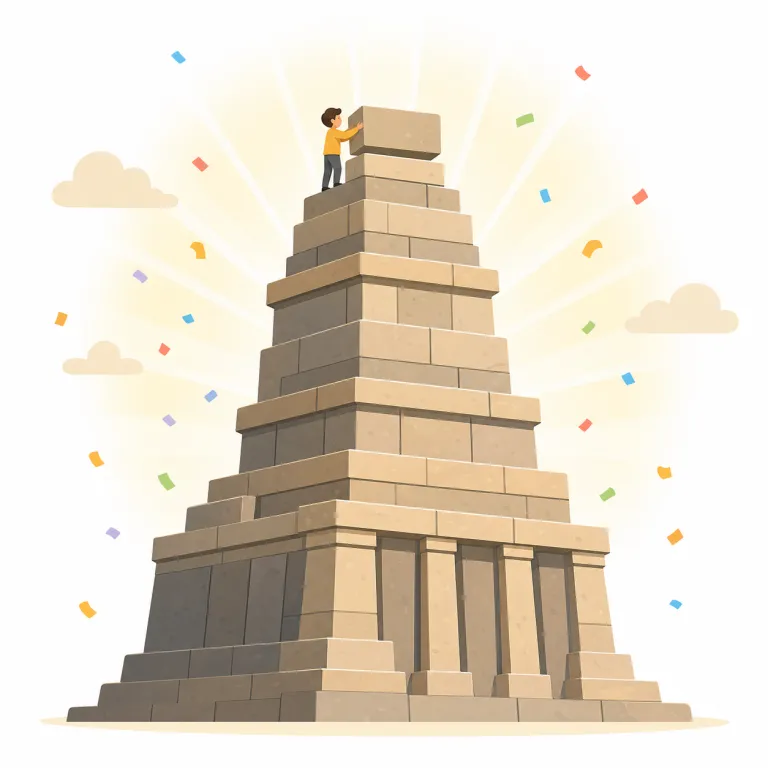 monumentally（途方もなく、甚だしく・副詞）の覚え方イラスト — この意味では、monumentally は「記念碑的に」という基本義とは別に、程度を強く押し上げる副詞として働きます