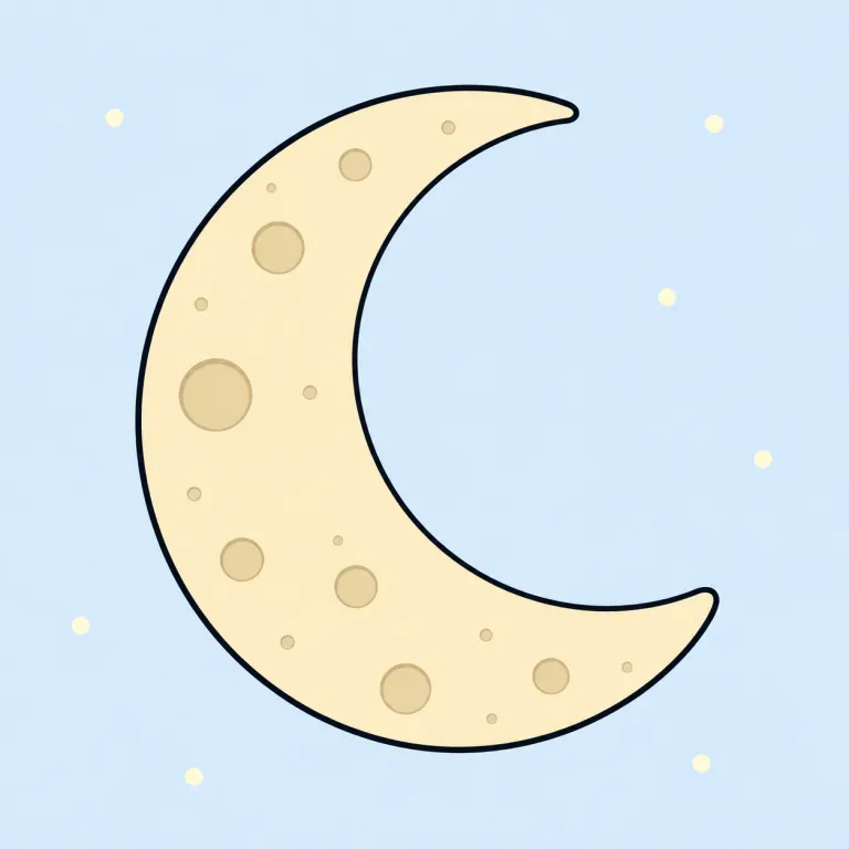 moon（月・名詞）の覚え方イラスト — この moon は、地球から夜空に見える「月」を指します