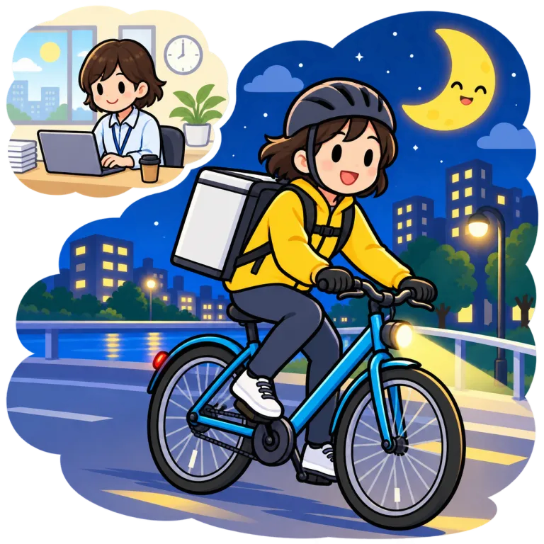 moonlight（副業する・verb）の覚え方イラスト