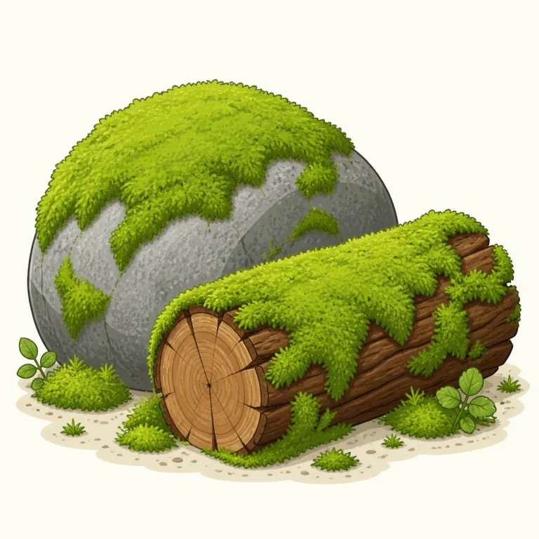 mossy（苔むした・形容詞）の覚え方イラスト — mossy はまず基本語 moss「苔」を核にすると覚えやすいです
