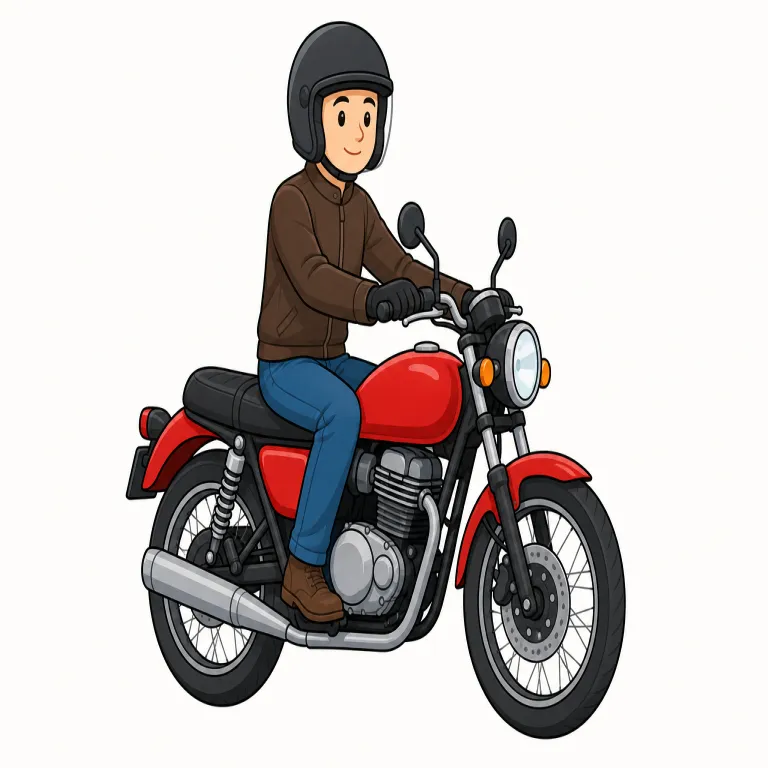 motorcyclist（オートバイに乗る人・名詞）の覚え方イラスト — まず `motorcycle` をそのまま見抜ければかなり楽です