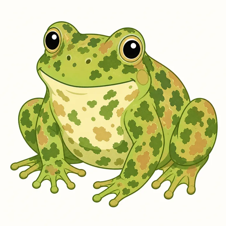 mottled（斑点のある・形容詞）の覚え方イラスト — mottled は spotted「点のある」と近いですが、点が機械的に並ぶより、自然に散った斑点や色のむらを表す語です