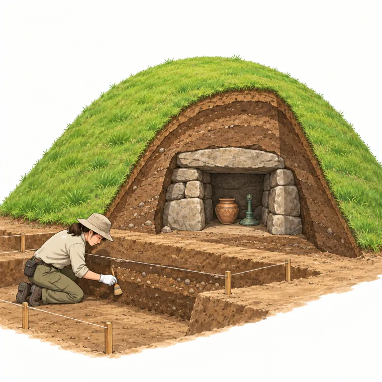 mound（塚・noun）の覚え方イラスト