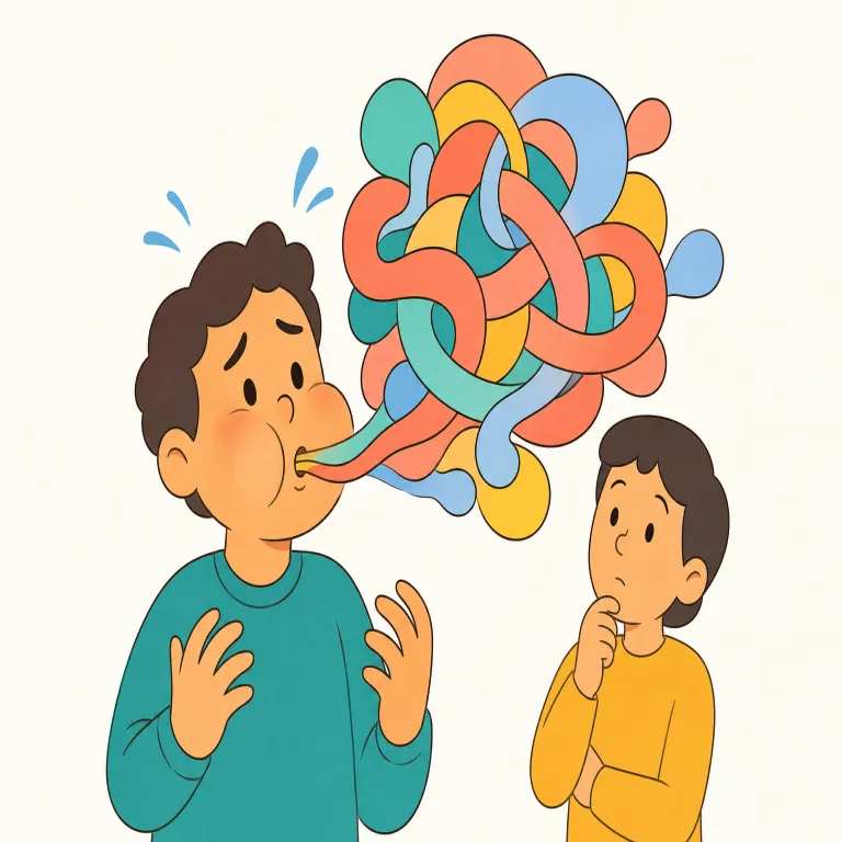 mouthful（言いにくい語句・noun）の覚え方イラスト