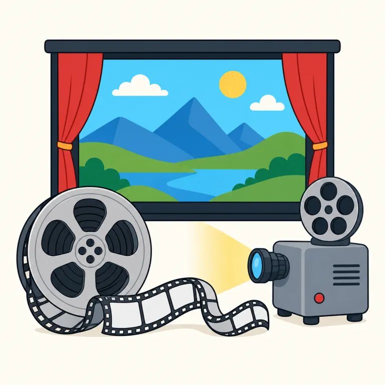 movie（映画・名詞）の覚え方イラスト