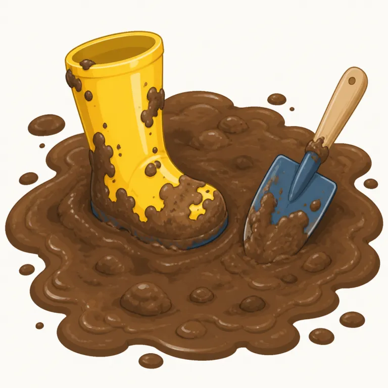 muck（汚れ・名詞）の覚え方イラスト