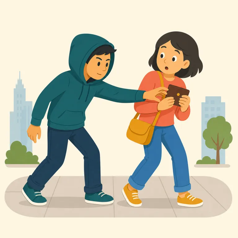 mugger（強盗・名詞）の覚え方イラスト — 語尾の -er は「〜する人」なので、まず mugger は「mugging をする人」と形で覚えると安定します