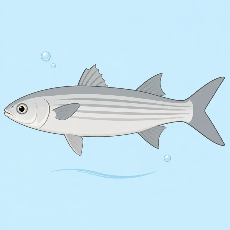 mullet（ボラ・名詞）の覚え方イラスト — mullet は単独で丸暗記するより、魚名のまとまりで覚えると残りやすい語です