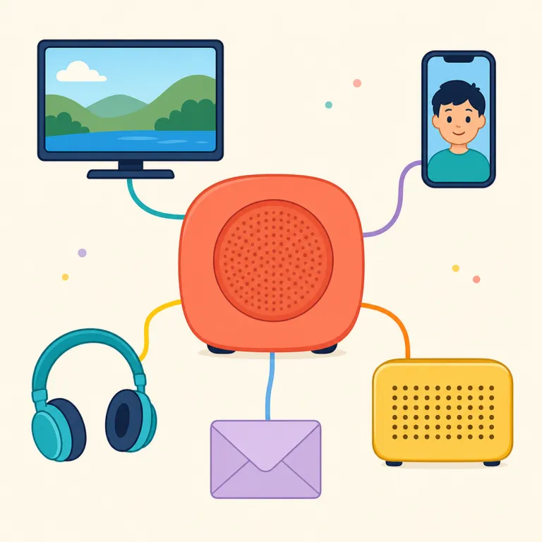 multichannel（マルチチャンネル・形容詞）の覚え方イラスト — multi- は multiple, multicultural などの「複数の」、channel は TV channel よりも sales channel …