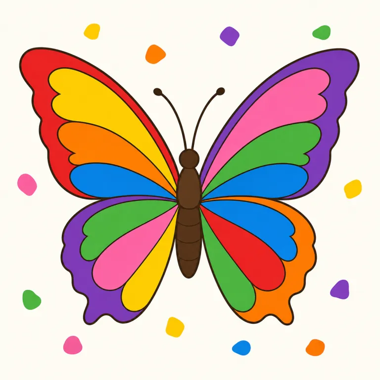 multicolored（色とりどりの・形容詞）の覚え方イラスト — multi + colored と分けると覚えやすいです