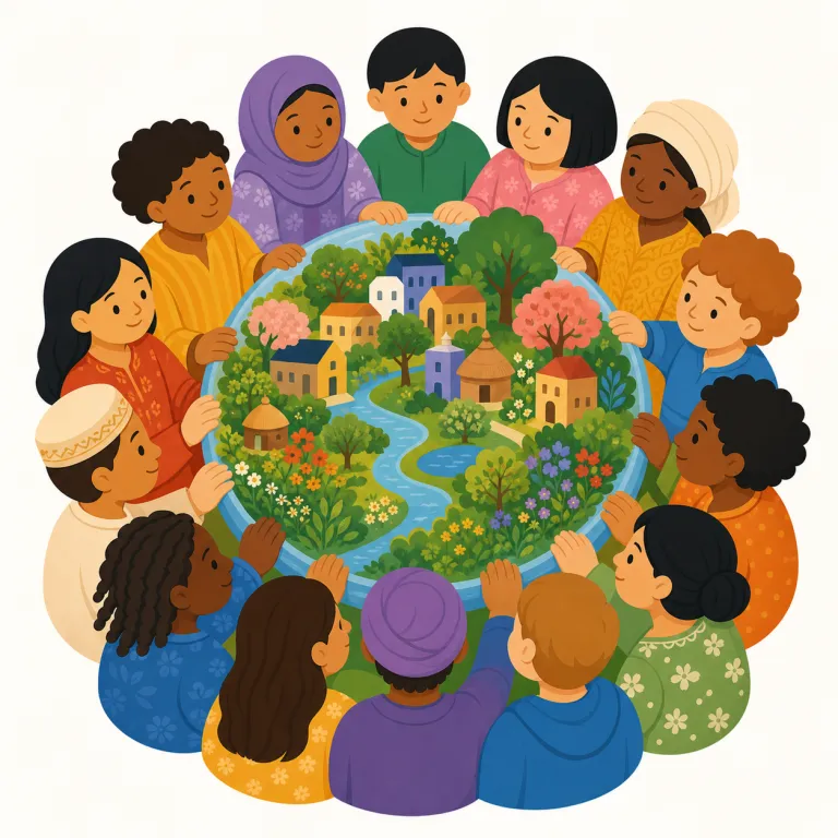 multiculturalism（多文化主義・名詞）の覚え方イラスト — multi + cultural + -ism と切ると覚えやすいです