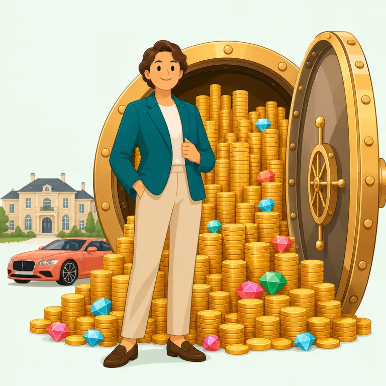 multimillionaire（大富豪・名詞）の覚え方イラスト — まず millionaire（お金持ち、百万長者）が土台で、そこに multi-「多数の」が付いて「百万がいくつもある人」と考えると一気に取れます