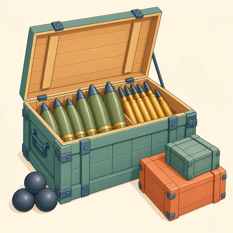 munitions（軍需品・名詞）の覚え方イラスト — ammunition を知っていれば覚えやすい語で、音もつづりもかなり近いので、まず「弾薬まわりの軍事物資」を連想すると定着しやすいです