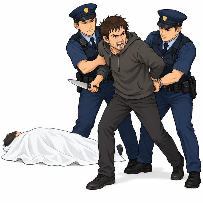 murder（殺害する・verb）の覚え方イラスト