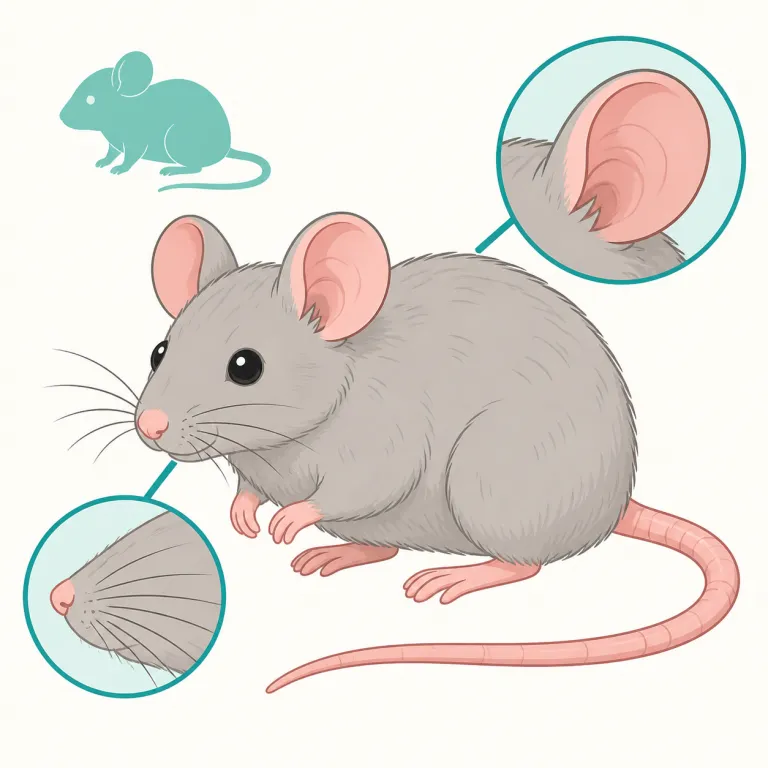 murine（ネズミの・形容詞）の覚え方イラスト — まず「日常語では mouse / rat、専門語では murine」と役割で覚える