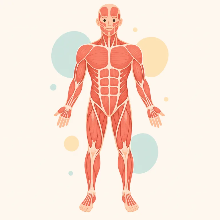 musculature（筋肉組織・名詞）の覚え方イラスト — muscle が分かれば核は同じです