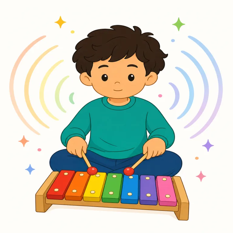 musical（音楽の・形容詞）の覚え方イラスト — music に「〜に関する」を作る -al が付いた語として捉えるとよい