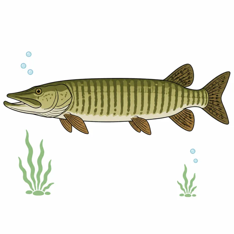 muskie（マスキー（魚）・noun）の覚え方イラスト