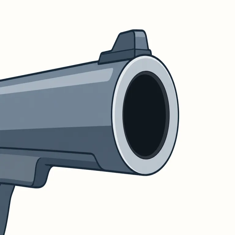 muzzle（銃口・noun）の覚え方イラスト