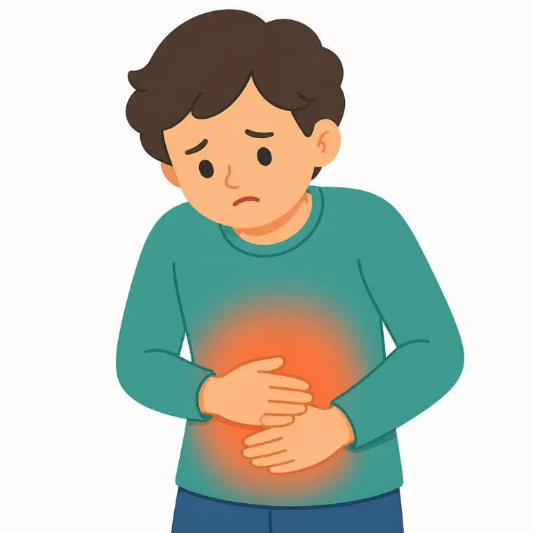 my stomach hurts（お腹が痛いです・フレーズ）の覚え方イラスト — この形を丸ごと覚えるより、`My + 体の部位 + hurts` の型として覚えると応用が利きます