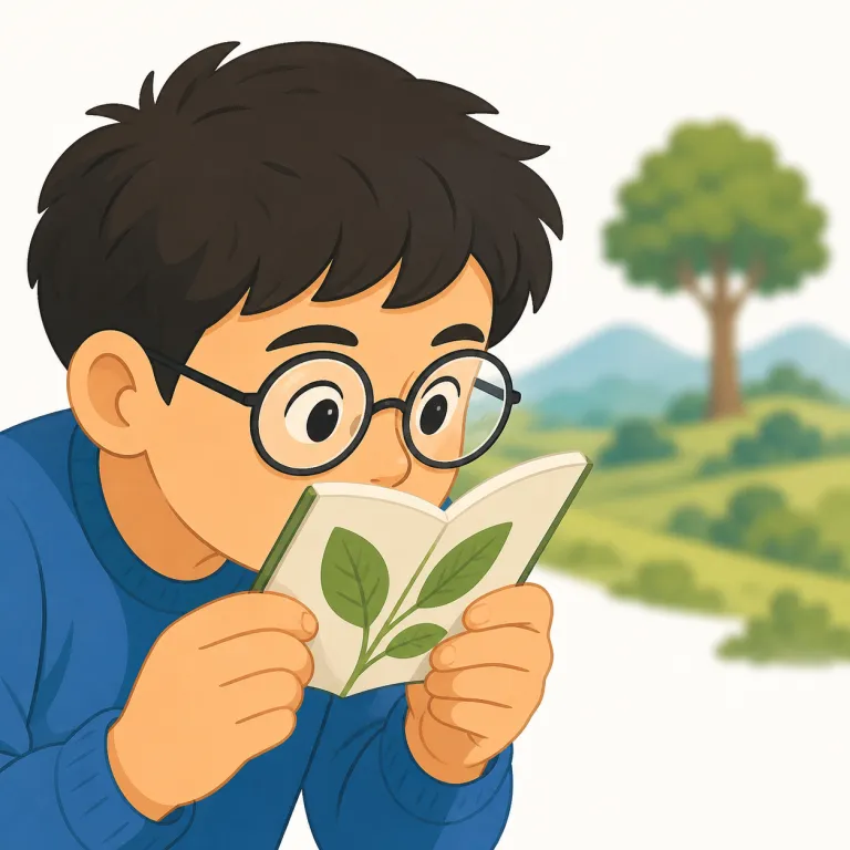 myopic（近視の・形容詞）の覚え方イラスト — 遠くが見えにくくて、目を細めて見る人を思い浮かべましょう