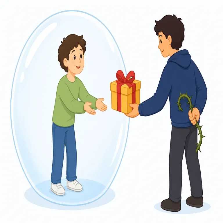 naivete（世間知らず・名詞）の覚え方イラスト — naive を知っていれば、naivete はまず「naive の名詞形」として結びつけると覚えやすいです