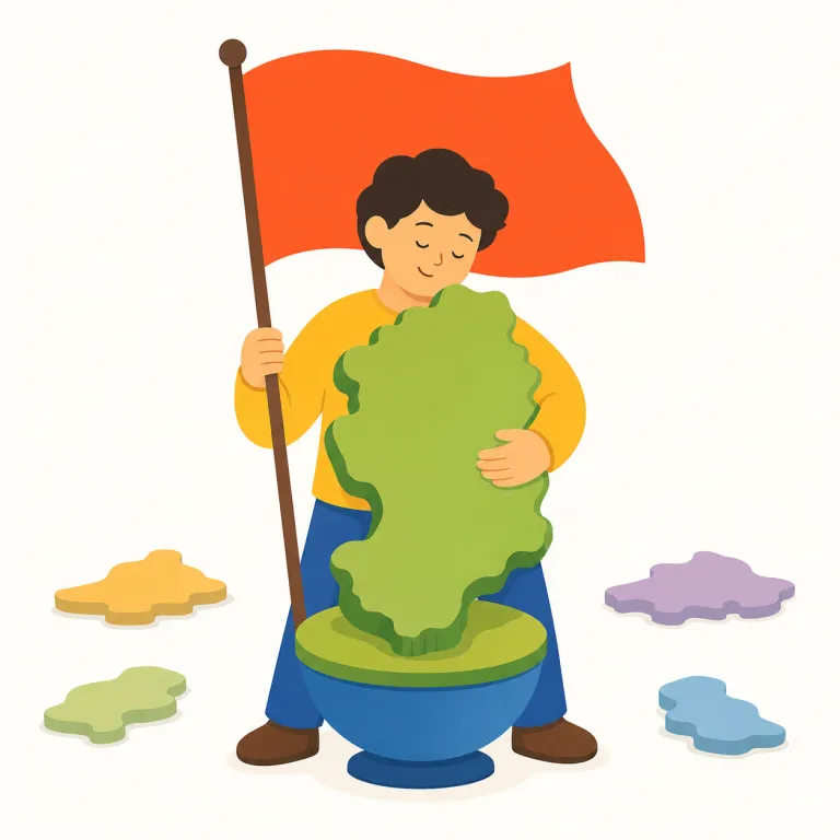 nationalist（国家主義者・名詞）の覚え方イラスト — nationalist は nation「国家」からすぐ連想し、national（国家の）に -ist が加わって「ある立場・主義を強く帯びた語」になったと見ると覚えやすい