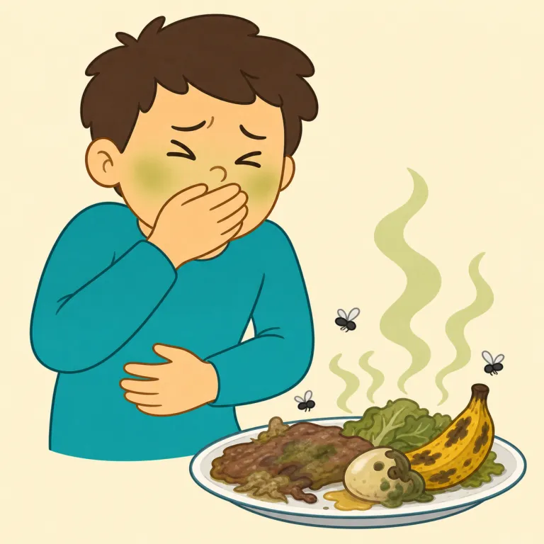 nauseating（吐き気を催すような・形容詞）の覚え方イラスト — まず基点は名詞 `nausea`「吐き気」