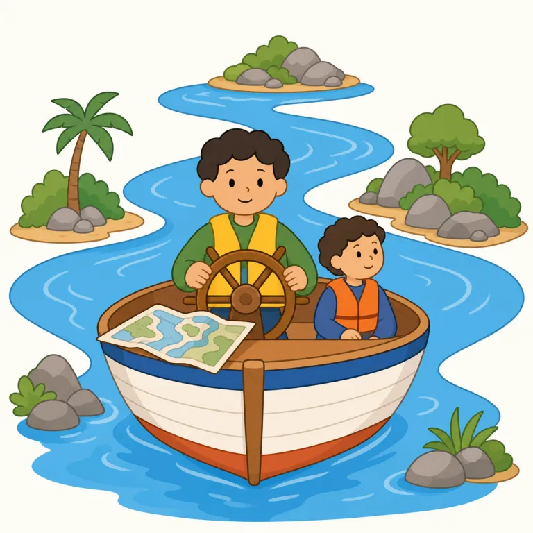 navigate（進路を定めて進む、案内する・動詞）の覚え方イラスト — まず名詞の navigation（ナビ、ナビゲーション）を思い出すと入りやすい語です