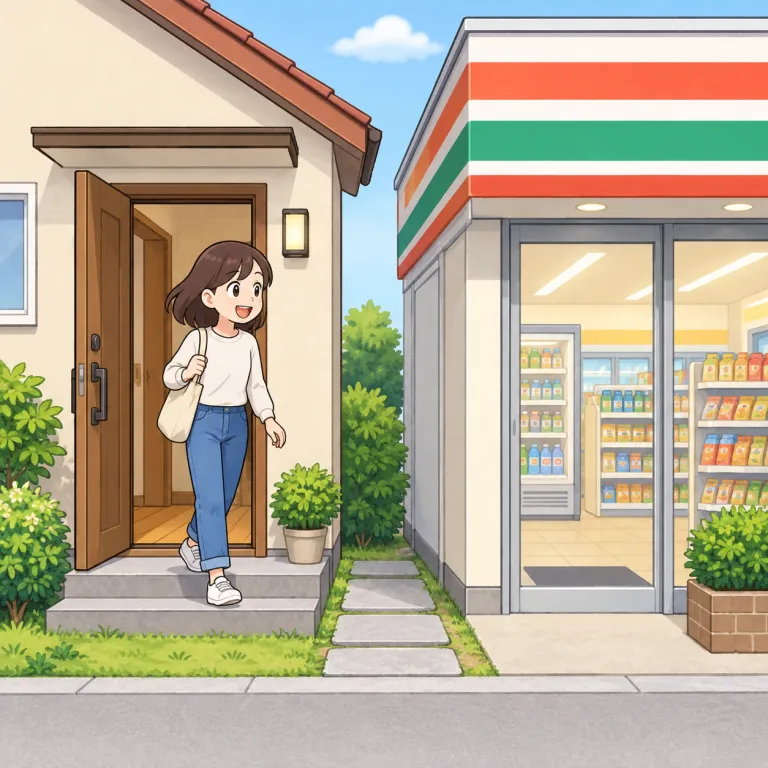 nearby（近くに・adverb）の覚え方イラスト