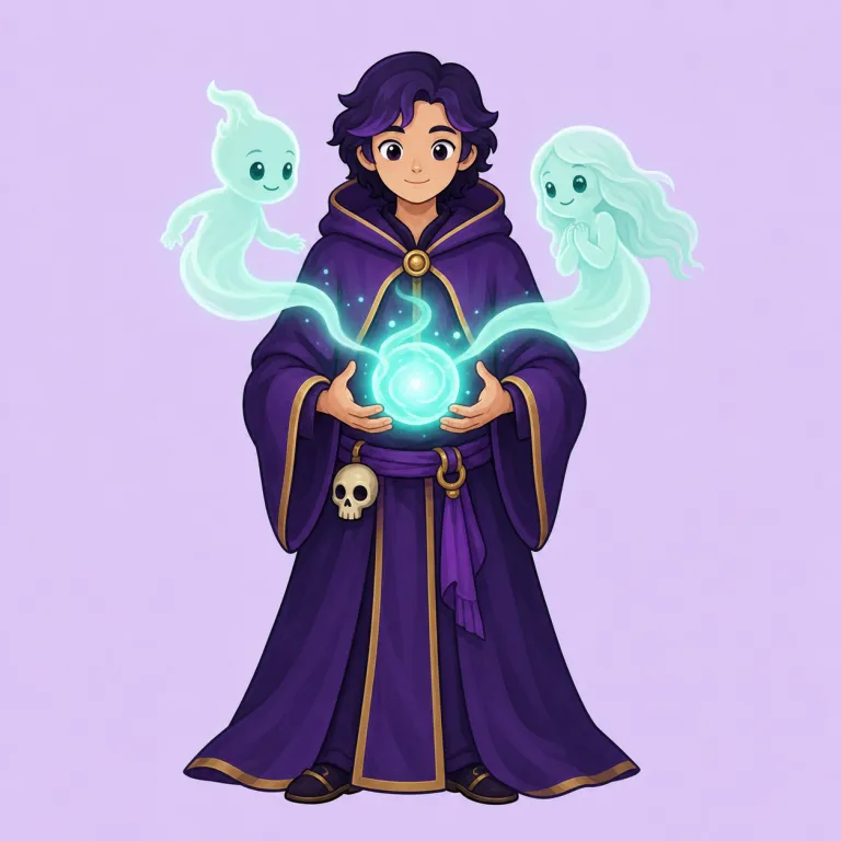 necromancer（死霊術師・名詞）の覚え方イラスト — necromancer は、まず wizard や magician よりも「死」に特化した専門職として覚えると定着しやすい