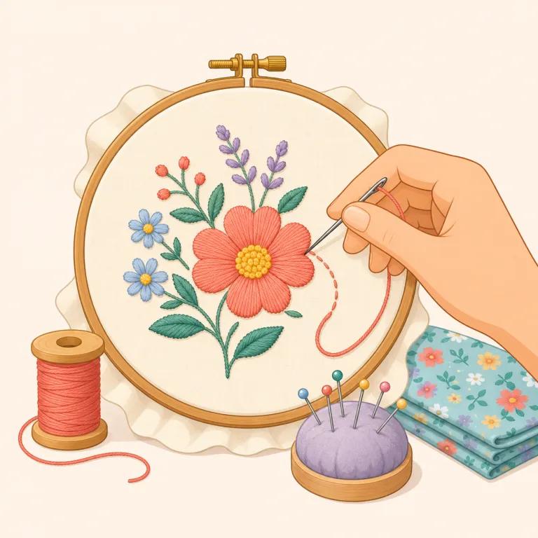 needlework（裁縫・名詞）の覚え方イラスト — needlework は needle「針」+ work「作業」で、そのまま「針仕事」と分解すると覚えやすいです