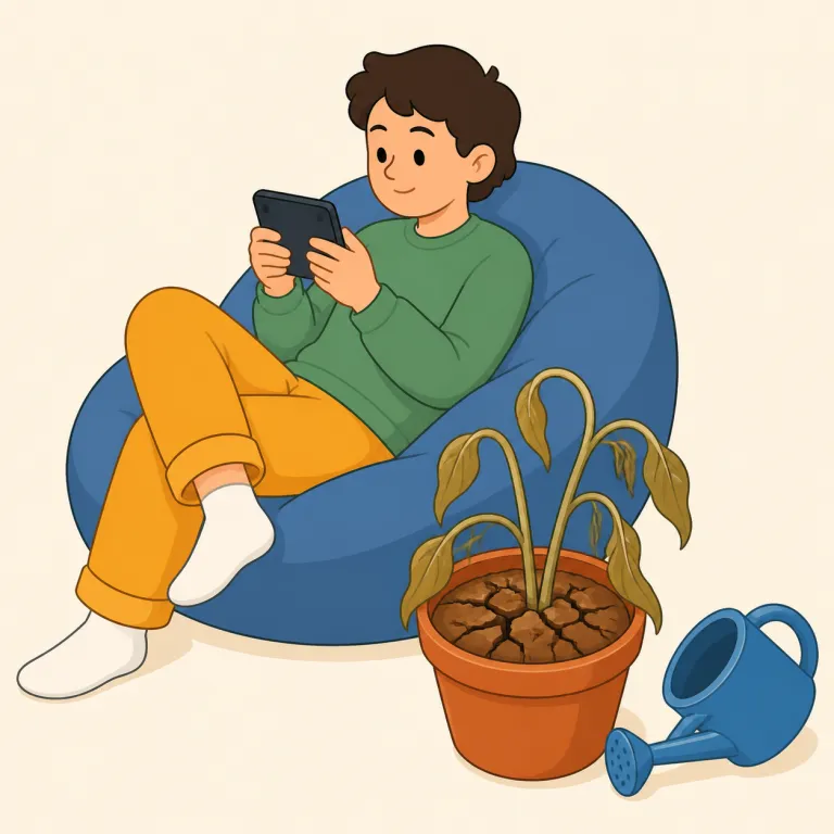 neglectful（怠慢な・形容詞）の覚え方イラスト — まず基礎語の neglect「怠る・放っておく」を押さえると、そのまま -ful が付いて「怠りがちな／ちゃんと世話しない感じ」の形容詞だと覚えやすいです