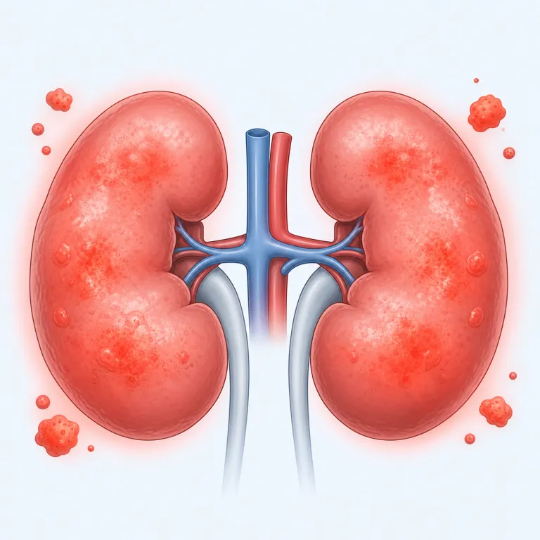 nephritis（腎炎・名詞）の覚え方イラスト — まず医学語の -itis を見たら「炎症」と反応できるようにすると覚えやすいです