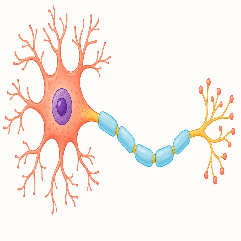 neurone（ニューロン・名詞）の覚え方イラスト — neuro- が入る語は全部「神経」系とまとめて覚えると定着しやすいです