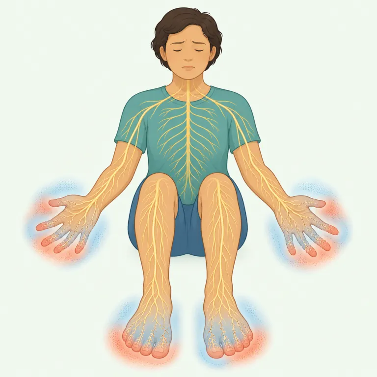 neuropathy（神経障害・名詞）の覚え方イラスト — neuro- は neuron, neurology, neural などで何度も出る「神経」のまとまり、-pathy は pathology や cardiopathy など…
