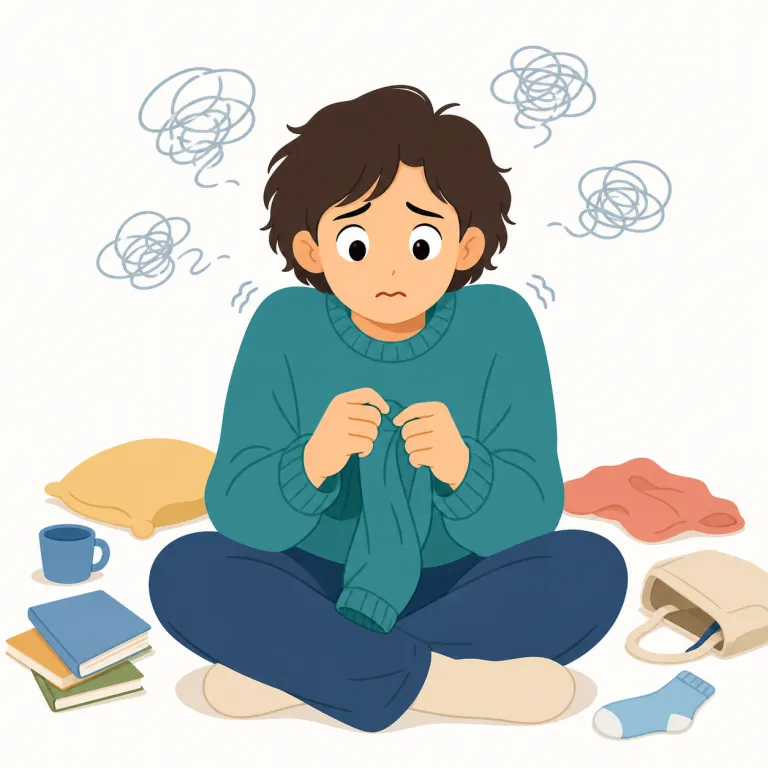 neurotic（神経質な・形容詞）の覚え方イラスト — neuro- が付く語は neuron, neurology など「神経・脳」まわりを連想すると覚えやすい