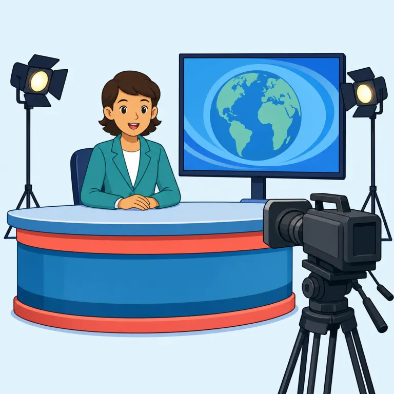 newscast（ニュース放送・名詞）の覚え方イラスト — `news + cast` で覚えると定着しやすいです