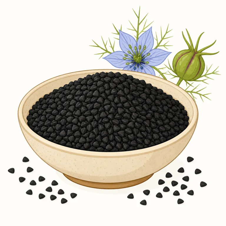 nigella（クロタネソウ属植物・名詞）の覚え方イラスト — この意味では nigella を、料理の「ニゲラの種子」ではなく、花を咲かせるクロタネソウ属の植物名として覚えます