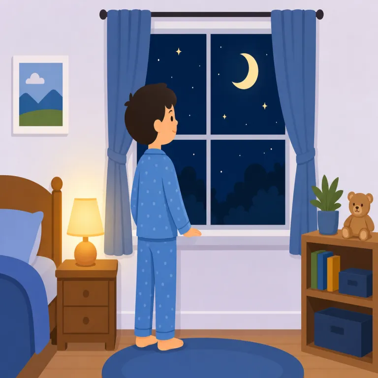 night（夜・名詞）の覚え方イラスト — day の反対としてまず固定すると覚えやすい語です