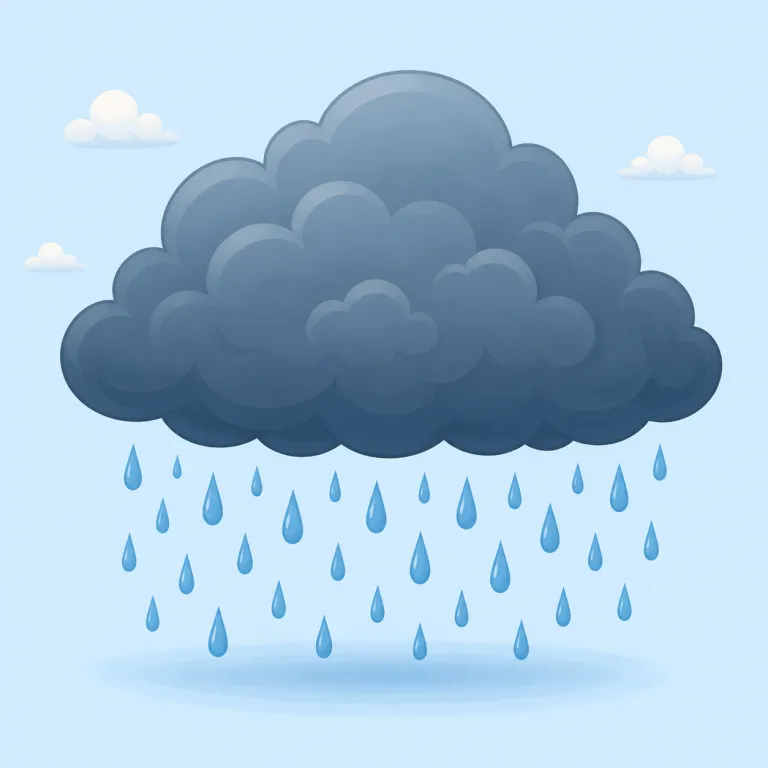 nimbus（雨雲・名詞）の覚え方イラスト — nimbus は空にかかって雨をもたらす「雨雲」として覚えるのが主軸です
